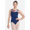 Kép 1/3 - So Danca virágmintás tüllbetétes női dressz - sötétkék