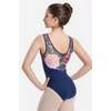 Kép 2/3 - So Danca virágmintás tüllbetétes női dressz - sötétkék