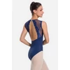 Kép 1/3 - So Danca tüllbetétes nyitott hátú női dressz - sötétkék