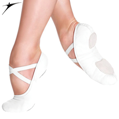 So Danca elasztikus csepptalpú gyakorló balett cipő - fehér