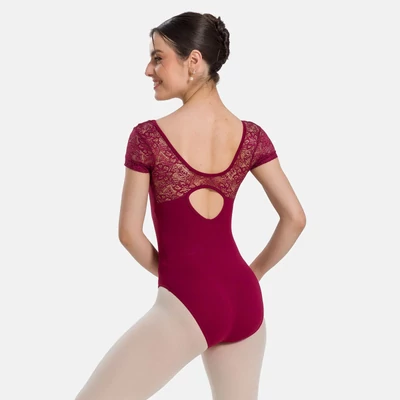So Danca Deborah csipkés rövidujjú dressz - burgundi