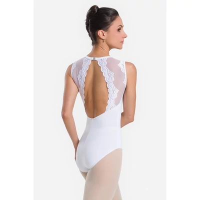 So Danca tüllbetétes nyitott hátú női dressz - fehér