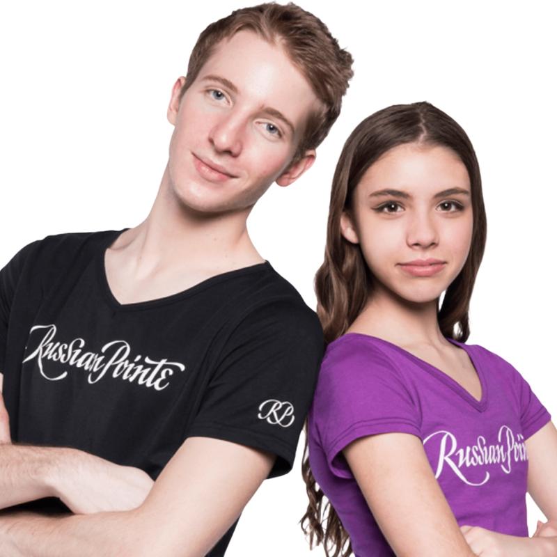 Russian Pointe Logo Tees V-nyakú póló - fekete