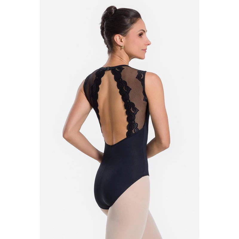 So Danca tüllbetétes nyitott hátú női dressz - fekete